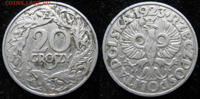 Польша 20 грошей 1923 до 11-12-22 в 22:00 - 14.9 -Польша 20 грош 1923     3473