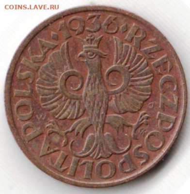 ПОЛЬША 2 гроша 1936 г. до 12.12.22 г. в 23.00 - 010