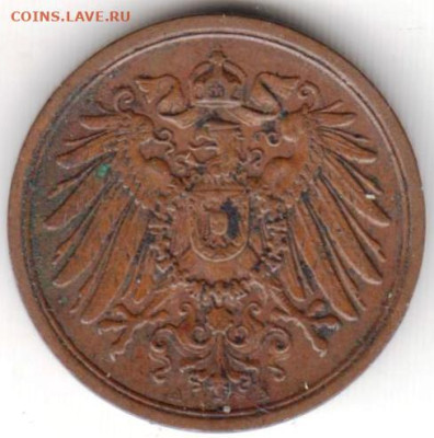 ГЕРМАНИЯ 2 пфеннига 1915 г. А до 12.12.22 г. в 23.00 - 012