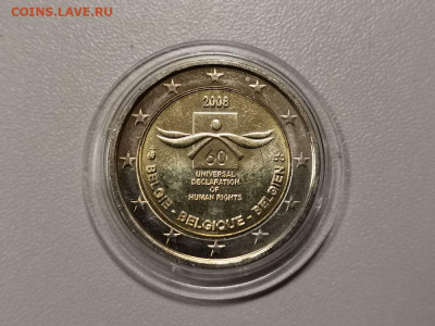 2евро 2008 Бельгия-60лет Декларации прав человека, до 12.12 - Я 2евро-1