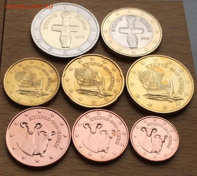 набор евро Кипр 2013 2010 2021 2011 биметалл 2 1 евро 50 20 - nabor_evro_kipr_2013_2010_2021_2011_bimetall_2_1_evro_50_20_10_5_2_1_evrocent_korabl_fauna_flot