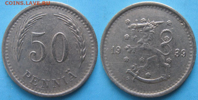 Финляндия 50 пенни 1939     до 12-12-22 в 22:00 - 17.20. -Финляндия 50 пенни 1939    168-ак3-3615