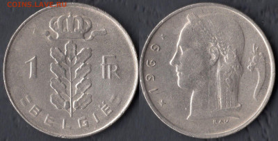 Бельгия 1 франк 1969 до 22:00мск 14.12.22 - Бельгия 1 франк 1969