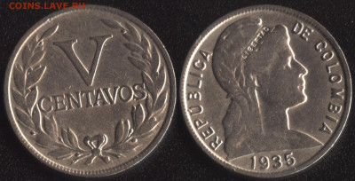 Колумбия 5 сентаво 1935 до 22:00мск 14.12.22 - Колумбия 5 сентаво 1935