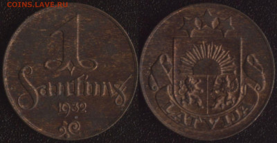Латвия 1 сантим 1932 до 22:00мск 14.12.22 - Латвия 1 сантим 1932