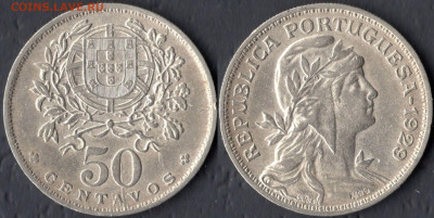 Португалия 50 сентаво 1929 XF до 22:00мск 14.12.22 - Португалия 50 сентаво 1929 XF