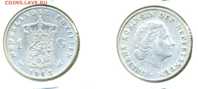 Нидерландские Антильские острова 1 гульден, 1963 до 12.12 - Neder1G1963