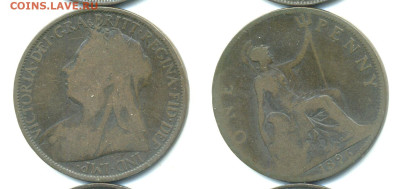 Великобритания 1 пенни, 1896 с рубля; до 14.12 - Brit1p1896