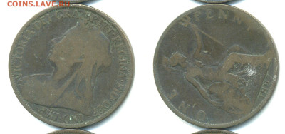 Великобритания 1 пенни, 1897 с рубля; до 14.12 - Brit1p1897