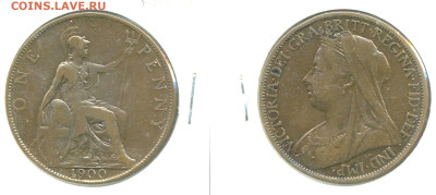 Великобритания 1 пенни, 1900 с рубля; до 14.12 - Brit1p1900