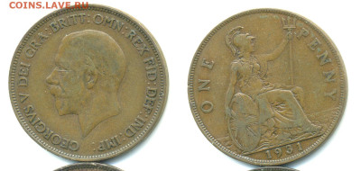 Великобритания 1 пенни, 1931 с рубля; до 14.12 - Brit1p1931