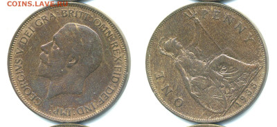 Великобритания 1 пенни, 1935 с рубля; до 14.12 - Brit1p1935