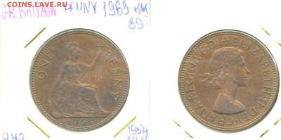 Великобритания 1 пенни, 1963 с рубля; до 14.12 - Brit1p1963