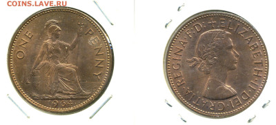 Великобритания 1 пенни, 1964, с рубля; до 14.12 - Brit1p1964