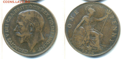 Великобритания 1 пенни, 1926 с рубля; до 14.12 - Brit1p1926