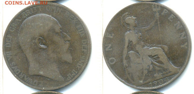 Великобритания 1 пенни, 1904 с рубля; до 14.12 - Brit1p1904