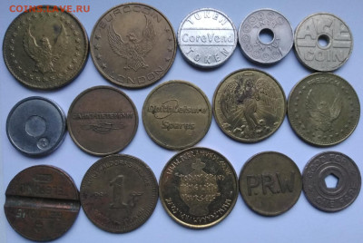 ФИКС лот из 15 иностранных жетонов №1 до 15.12.2022 22-00 мс - Жетоны 15 шт  №1 2