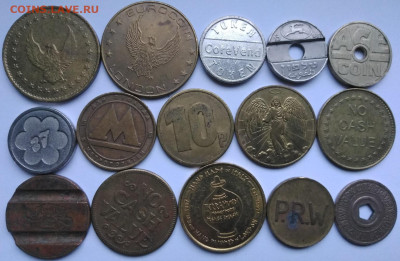 ФИКС лот из 15 иностранных жетонов №1 до 15.12.2022 22-00 мс - Жетоны 15 шт  №1 1
