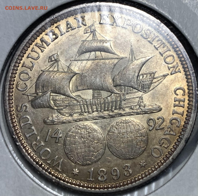 США Колумб 1893г.пол доллара.Патина.Отличный сохран. - C10DE10F-28B7-4E34-9647-1DE68CC8F761
