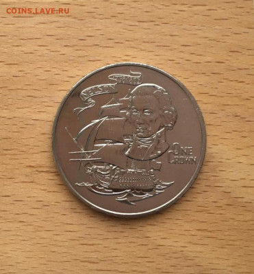 Шайба Гибралтар 1 крона 1980 175 лет со дня смерти Горацио - krona_shajba_gibraltar_1_krona_1980_175_let_so_dnja_smerti_goracio_nelson_korabl_parusnik_flot_lot_2 (2)