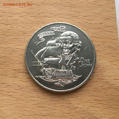 Шайба Гибралтар 1 крона 1980 175 лет со дня смерти Горацио - krona_shajba_gibraltar_1_krona_1980_175_let_so_dnja_smerti_goracio_nelson_korabl_parusnik_flot_lot_2