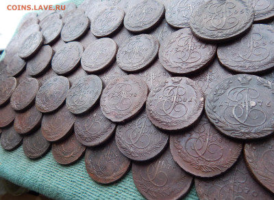 100 кладовых пятаков ЕМ Екатерины 2, 1763-1795 ем цена фикс - 100-03-3