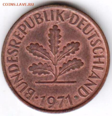 ФРГ 2 пфеннига 1971 г. J до 21.12.22 г. в 23.00 - 101