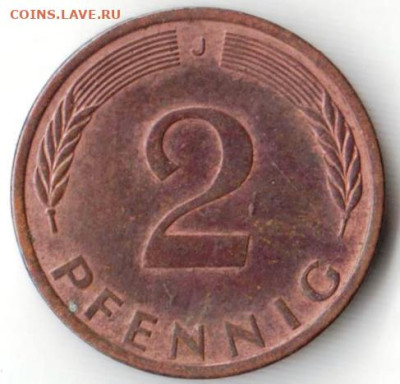 ФРГ 2 пфеннига 1971 г. J до 21.12.22 г. в 23.00 - 127