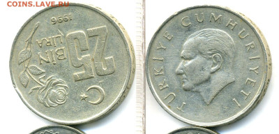 Турция 25.000 лир, 1996 с рубля до 20.12 - Tur25Blir1996
