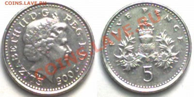Великобритания 5  PENNY 2005г. до 12.12.11 в 22:00 МСК - 5p2005