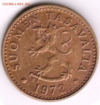 ФИНЛЯНДИЯ 10 пенни 1972 г. до 23.12.22 г. в 23.00 - 113