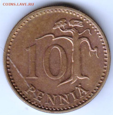 ФИНЛЯНДИЯ 10 пенни 1972 г. до 23.12.22 г. в 23.00 - 139