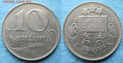 Латвия 10 сантим 1922 до 24-12-22 в 22:00 - Латвия 10 сантим 1922    217-к119-12228