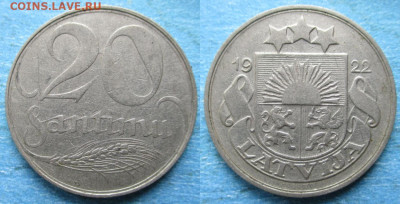 Латвия 20 сантим 1922 до 24-12-22 в 22:00 - Латвия 20 сантим 1922    217-к119-12227