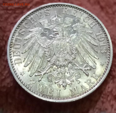 2 марки 1913 года Вильгельм 2 серебро - 20221219_155358