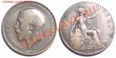 Великобритания 1 PENNY 1912г. до 12.12.11 в 22:00 МСК[ - 1p1912