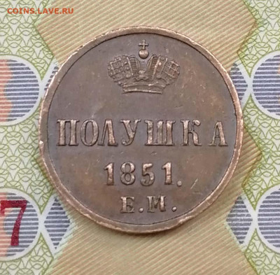 Полушка 1851 ЕМ на подлинность - IMG_20221220_172833-1