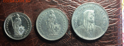 Швейцария 1,2,5 fr - фт