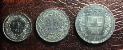 Швейцария 1,2,5 fr - фт1