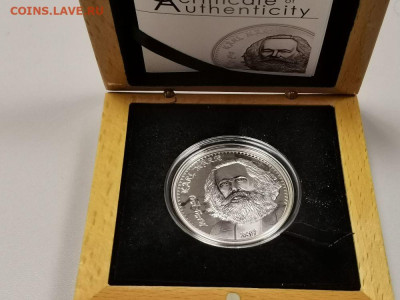 1000 тугриков 2019 Монголия - Маркс, серебро.Ag999, до 28.12 - ЯЯ Маркс-1