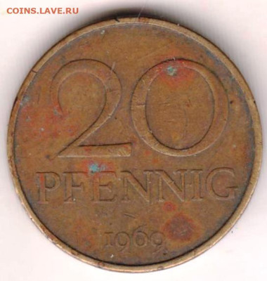 ГДР 20 пфеннигов 1969 г. до 28.12.22 г. в 23.00 - 041