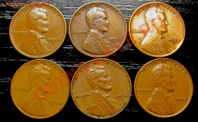 E89 1¢ США 6 шт. 1930, 35, 37D, 38, 54, 55 до 12.12 в 22°° - E89 1c USA 6 pcs_1