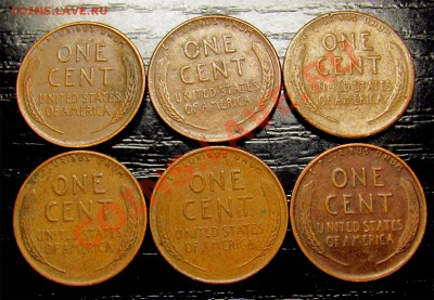 E90 1¢ США 6 шт. 1946, 48, 50s, 51D, 52D, 53D 12.12 в 22°° - E90 1c USA 6 pcs_2