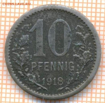 Германия 10 пф 1918г.,Stadt Iserlohn, нотгельд,до 31.12.2022 - нотг2