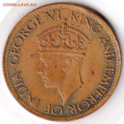ЦЁЙЛОН 1 цент 1945 г. до 01.01.23 г. в 23.00 - 031
