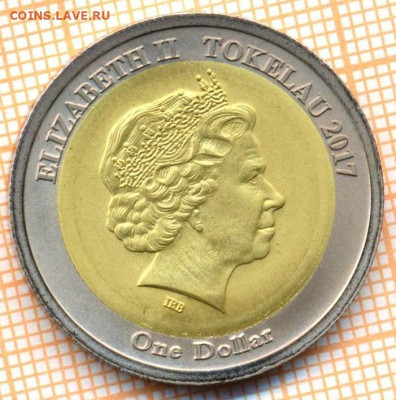 Токелау 1 доллар 2017 г., до 01.01.2023 г. в 22.00 по Москве - токела 2а 001