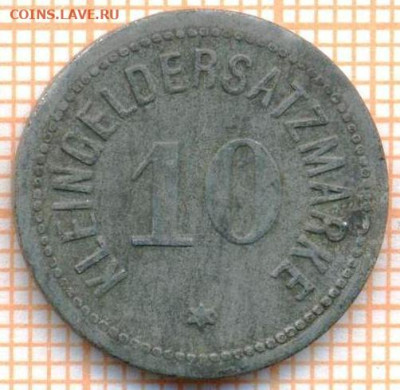 Германия 10 пф 1917 г., Stadt Darmstadt , нотгельд - 10 нотг
