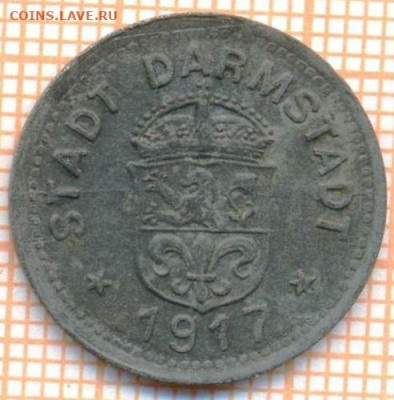 Германия 10 пф 1917 г., Stadt Darmstadt , нотгельд - 10 нотг1