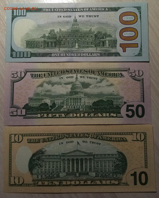 Банкноты США 10.50.100 дол до 3.01 - д2