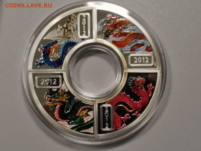 1дол 2012 О-ва Кука -Год дракона(к-кт 4шт), Ag999, до 06.01 - ЯЯ Год дракона 4шт-2